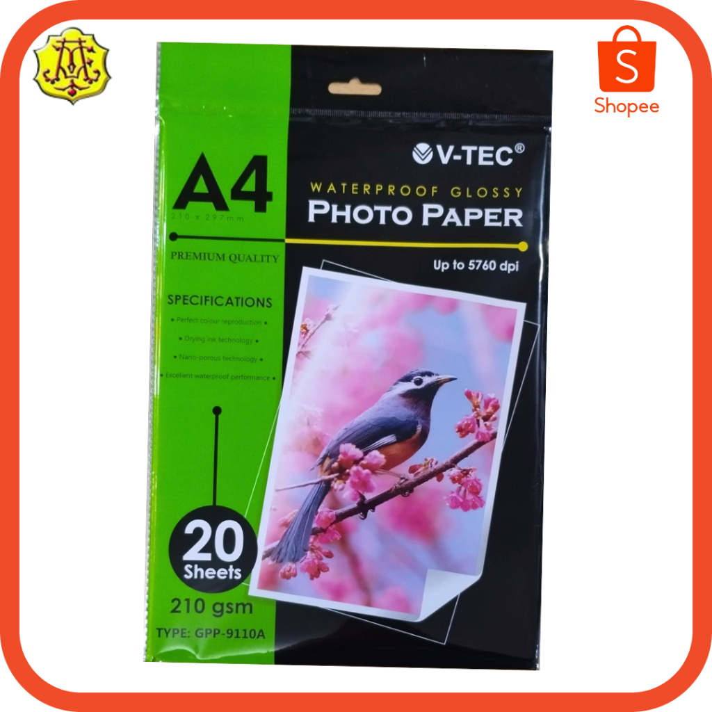 

KERTAS PHOTO GLOSSY V-TECH A4 210 G GPP-9110A