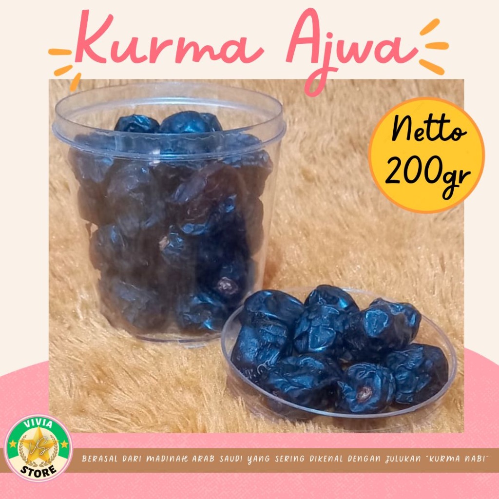 

Kurma Ajwa Madinah Toples Eksklusif 200gr