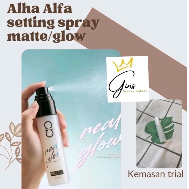 Alha Alfa Setting Spray Real Matte | Real Glow share in jar