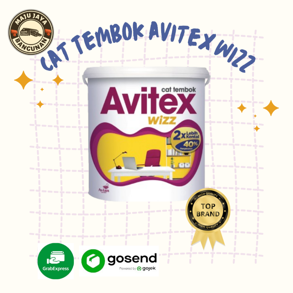 Cat Avitex Wizz Cat Tembok Interior Cat Avian Avitex Wizz 5 kg Avitexwizz Cat Murah Harga ekonomis