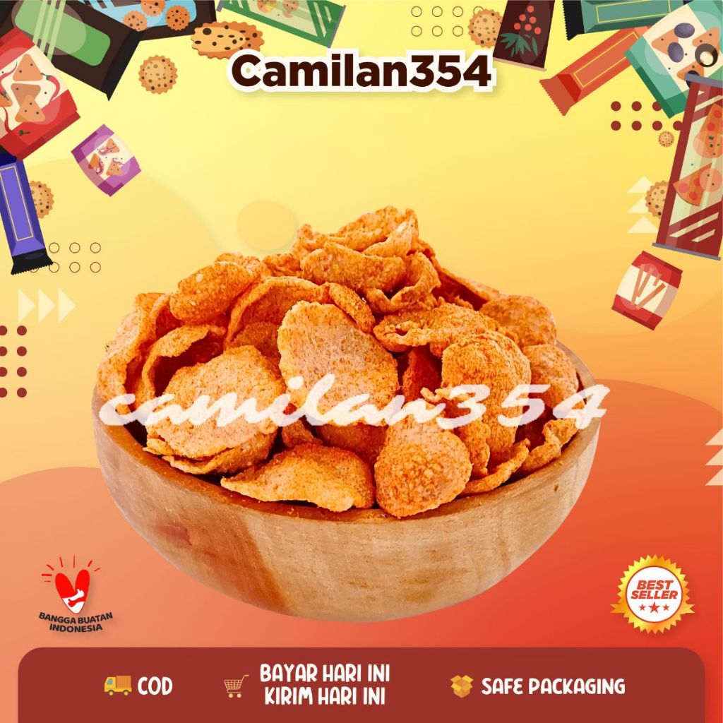 

Kripik Basreng Bulat Pedas Mantap - 200gr / Baso Goreng Pipih Gurih Renyah / Camilan Ringan