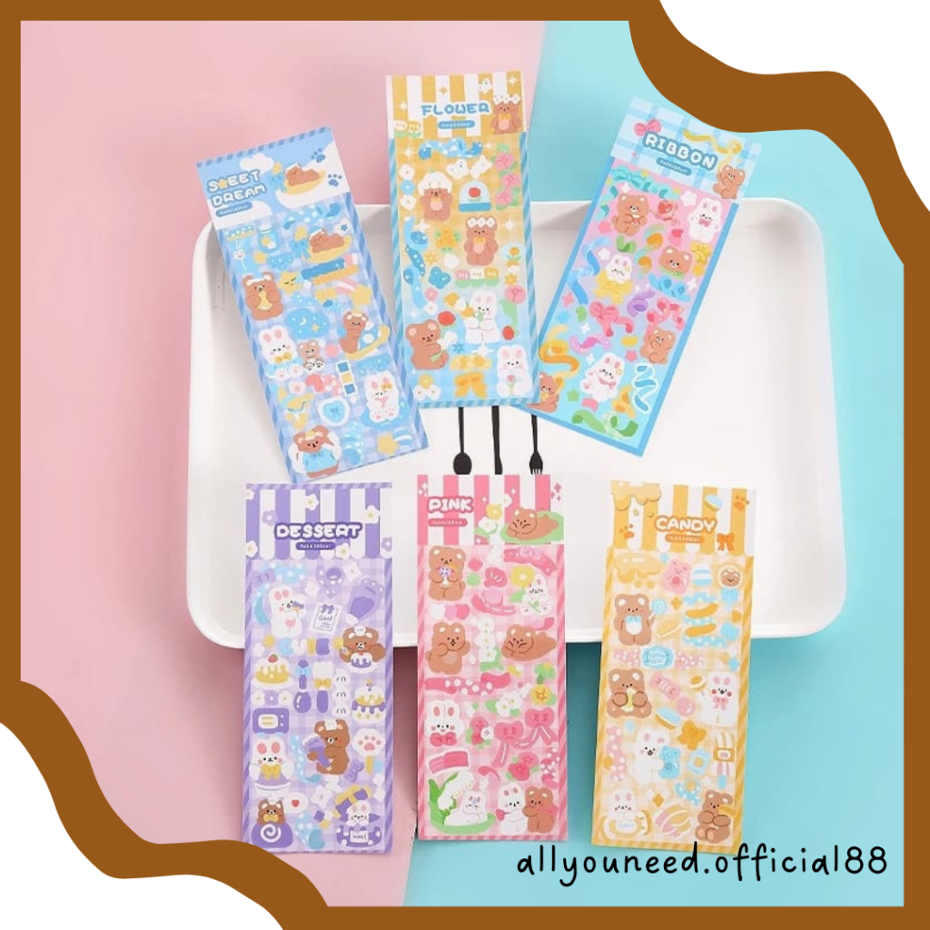 

✿AYN✿ STICKER WATERPROOF KARTUN BEAR RABBIT / STICKER MOTIF KARTUN CUTE