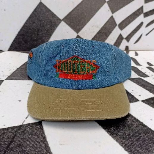 Vintage Hooters Denim Dad hat Adjustable Strap Back Ball Hat Cap French quarter