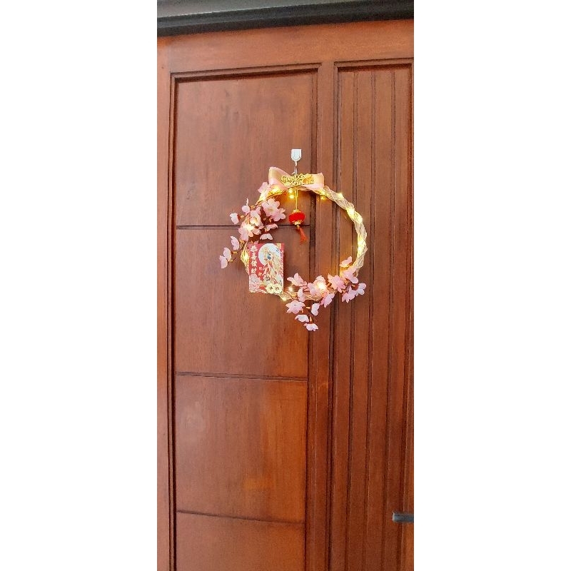 hiasan imlek hiasan pintu imlek 25cm led lampu