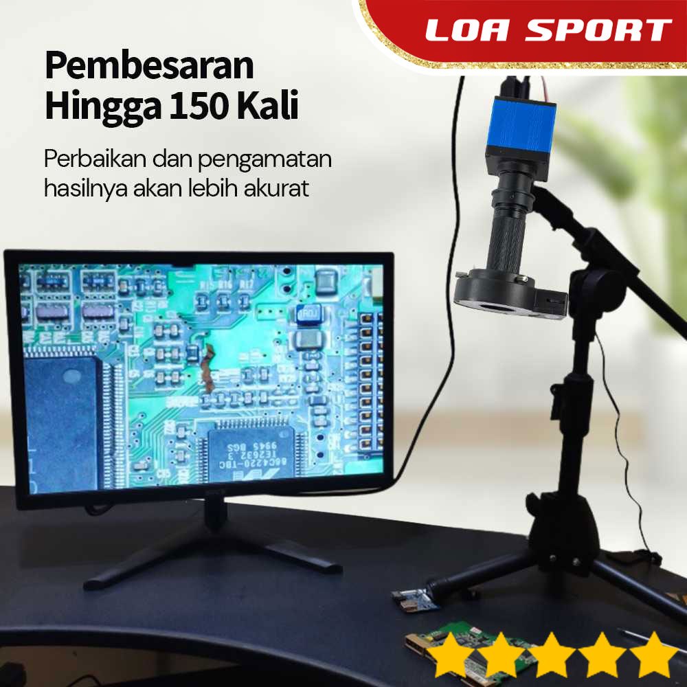 Kamera Mikroskop Digital Industrial Magnific 150X 51MP 1080P LED USB