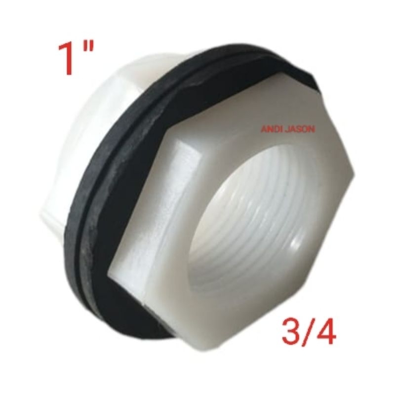 V RING TANGKI PVC 3/4 X 1" WATER MUR TOREN TANDON DRAT DALAM 3/4 INCI DRAT LUAR  1 INCI