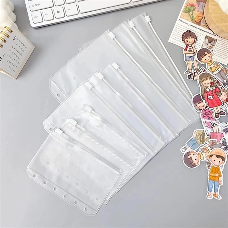

COD✨ A6 A5 Binder Pocket Kantong / Ziplock bag / Pouch / Zipper PVC Diary Notebook 6 Ring -EG