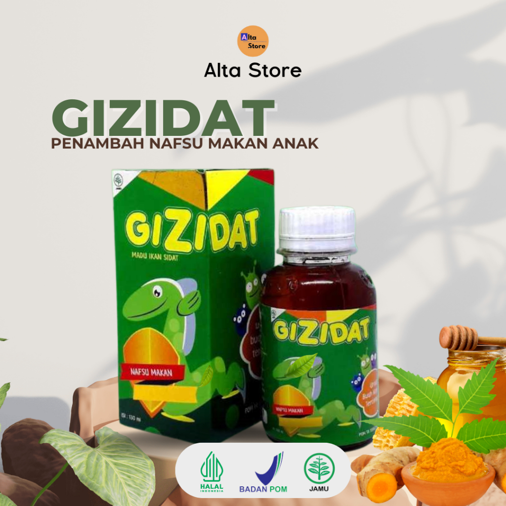 

Gizidat Madu Herbal - Bali - Multivitamin Penambah Nafsu Makan Anak denagan Extra Ikan Sidat. 130ml. Halal BPOM