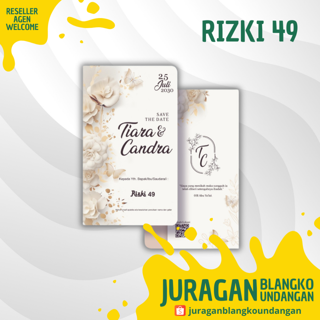 BLANGKO UNDANGAN KOSONG RIZKI 49 | UNDANGAN PERNIKAHAN | UNDANGAN KOSONG | KERTAS KOSONG | BLANGKO U