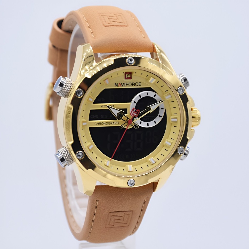 Jam Tangan Pria Naviforce 9208 Kulit Original