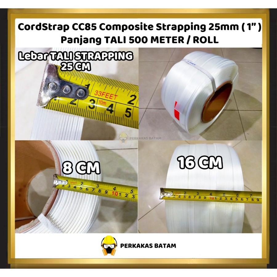 

CORDSTRAP 25mm CC85 Tali Strapping White 25 mm Cord Strap 1 inch 500m