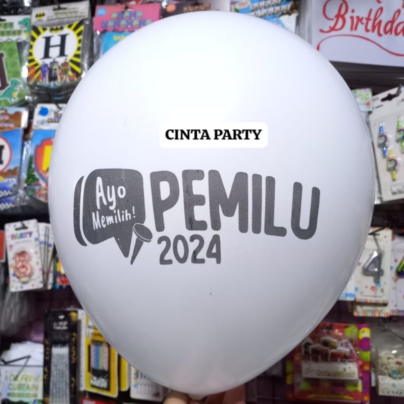 Balon Sablon Custom Logo Pemilu