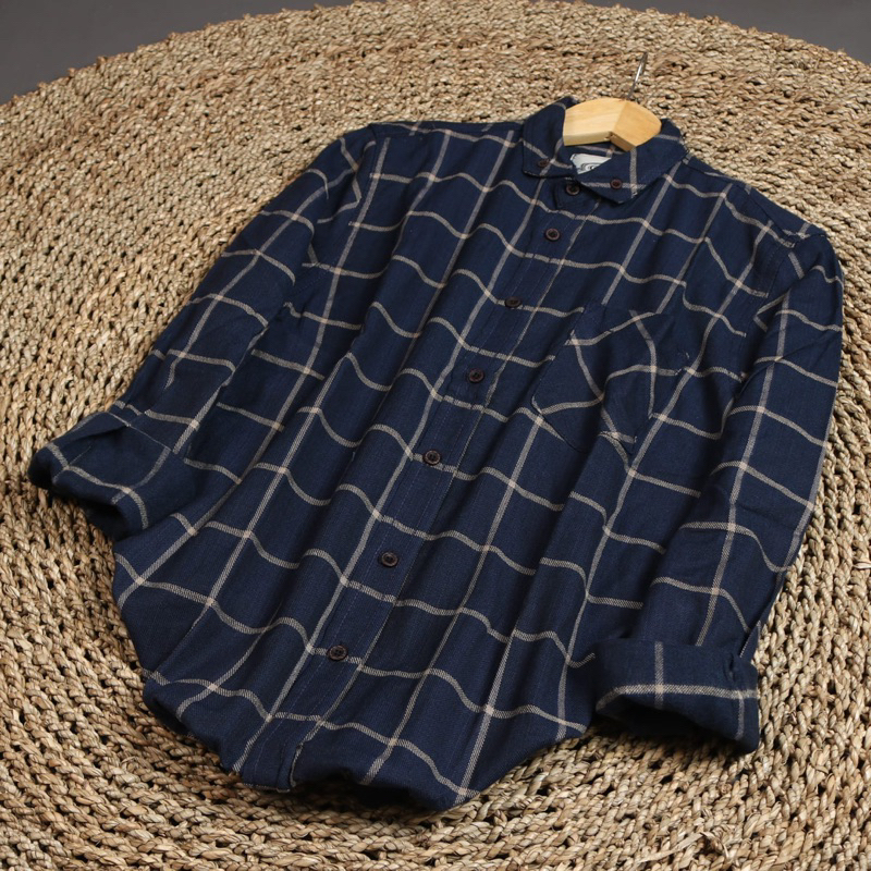 Atasan Kemeja JackBrown Kemeja Flanel Pria 2024 Kemeja Cowok Casual Kemeja Flanel Lengan Panjang