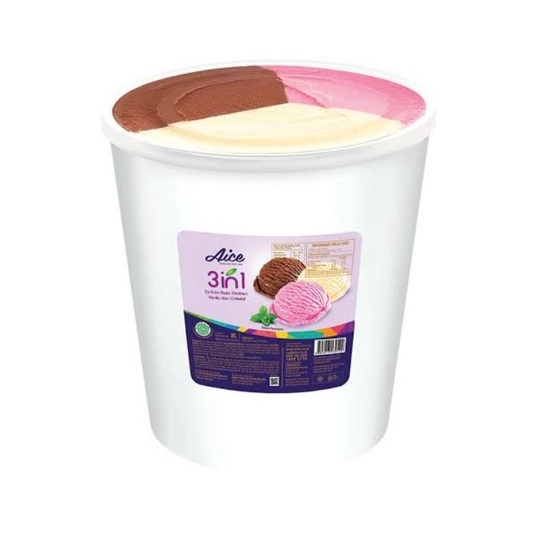 

VRQL589 Free Ongkir Es Krim Aice 8 Liter 3in1 Ice Cream Ice Neopolitan 8 Ltr