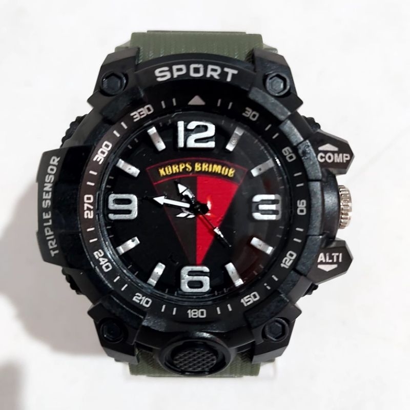 Jam tangan sport dewasa  laki-laki logo brimob