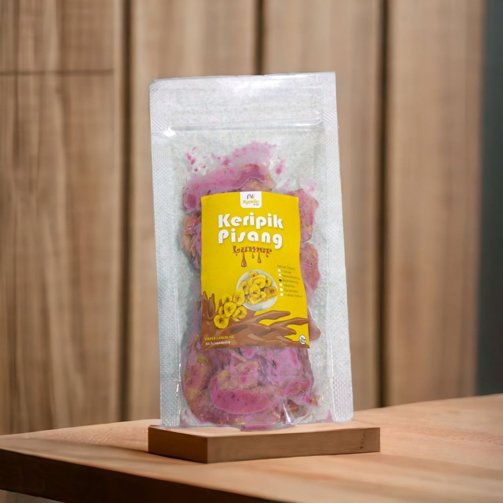 

PAKET 10 Pcs Keripik Pisang Blueberry Lumer NYEMILIN Pouch