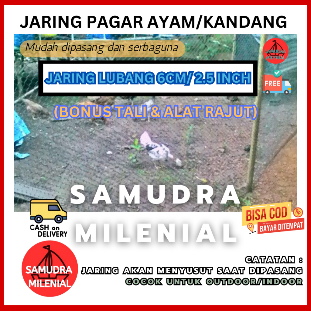 JARING AYAM 2.5 INCI (BONUS TALI) JARING PAGAR AYAM / JARING PAGAR KEBUN / JARING PAGAR PETANI / JAR