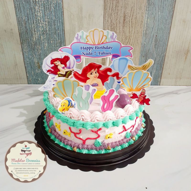 

kue ulang tahun thema mermaid /kue ulang tahun anak cewek /kue ulang tahun karakter /kue ulang tahun putri duyung / tart mermaid