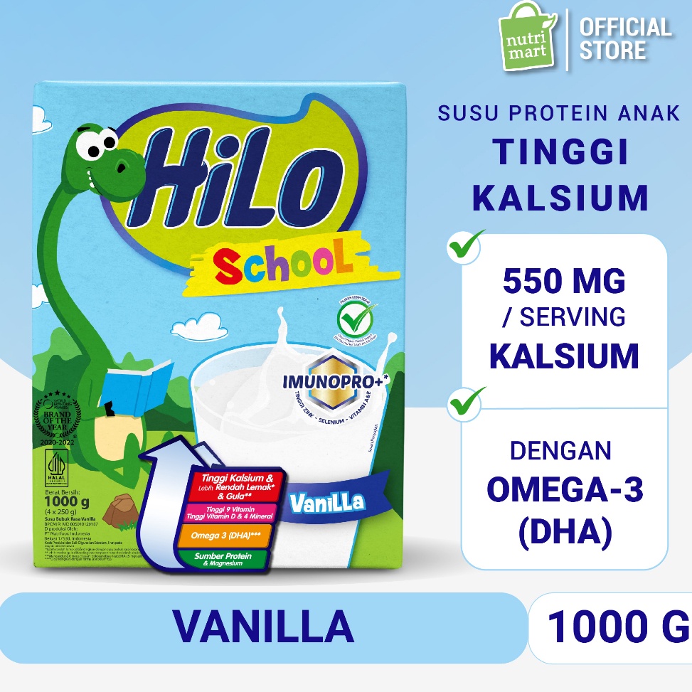 

QRHW4542 Free Ongkir HiLo School Vanilla 1 gram Susu Tinggi Kalsium Lebih Rendah Lemak