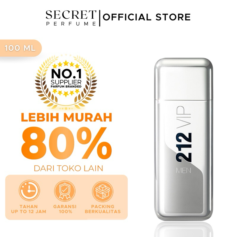 Parfum CH 212 VIP Silver Man [100% Original Singapore] EDT Parfum Pria By Secret Perfume