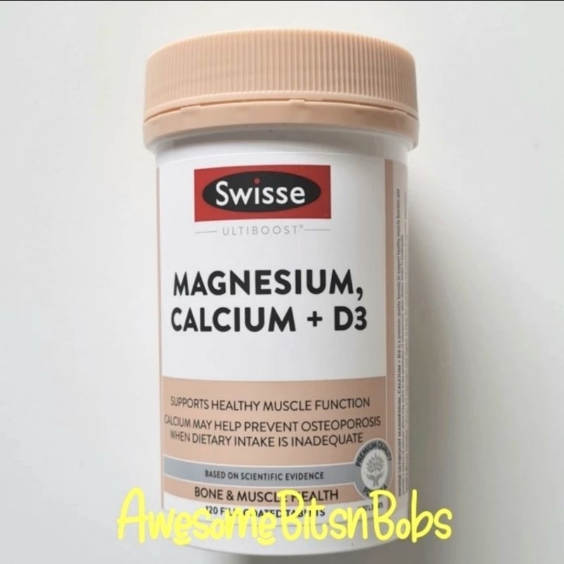 Swisse Ultiboost Magnesium, Calcium + D3 120 Tablets