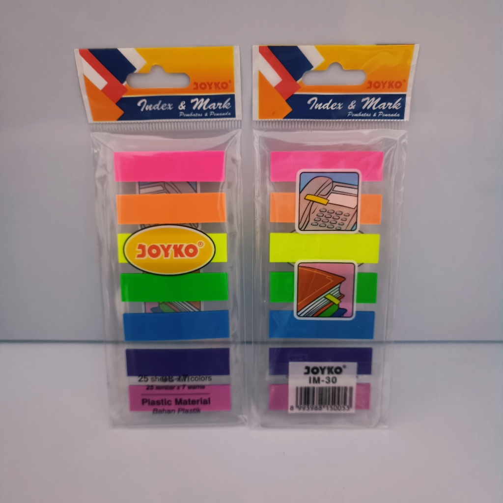 

Joyko Sticky Note Plastik IM-30 7 Warna 175 Lembar Pembatas dan Penanda Buku