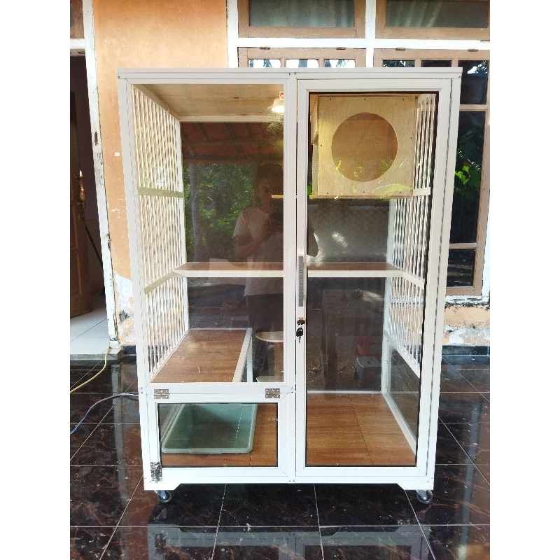 kandang kucing alumunium almunium premium ukuran PxLxT 90x60x120