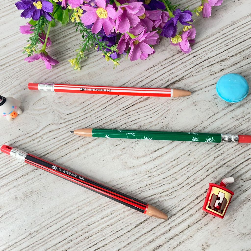 

PENSIL CETEK MEKANIK BAMBU 2B PCK-1098 Pensil cetek bambu alat tulis sekolah atk lucu unik kekinian pensil murah