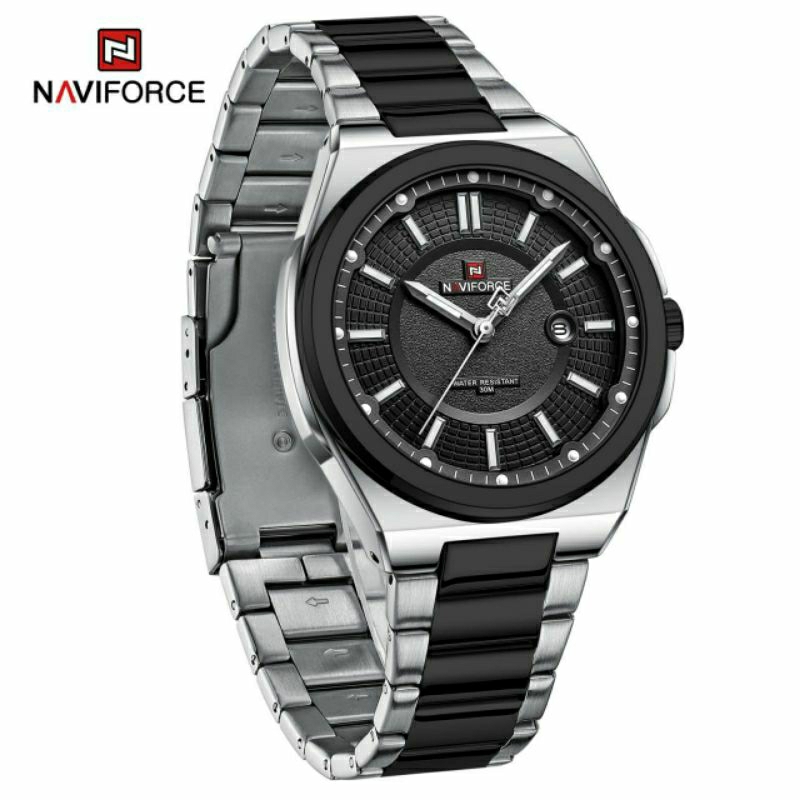 JAM TANGAN PRIA NAVIFORCE NF-9212 ORIGINAL RANTAI TANGGAL AKTIF DIAMETER 4,3CM