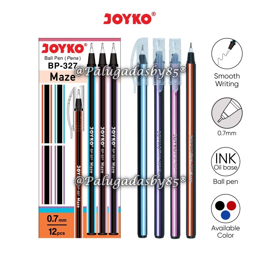 (1 Biji) Bolpen JOYKO BP-327 Maze 0.7 / Ball Pen Pulpen Pena Joyko BP-327 Maze / Joyko BP327 BP 327