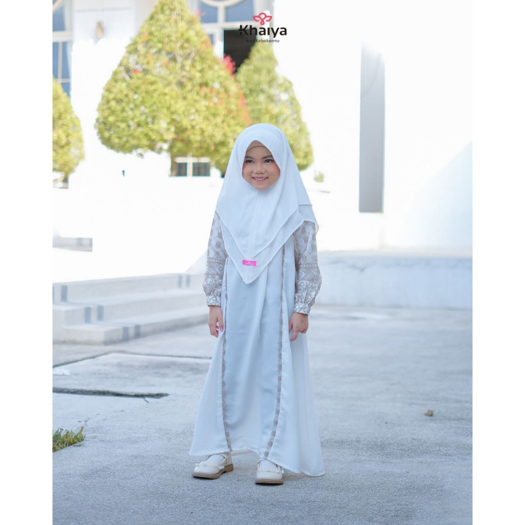 Sarimbit Khaiya- Eleanor Dress Kids White Pearl Size XL