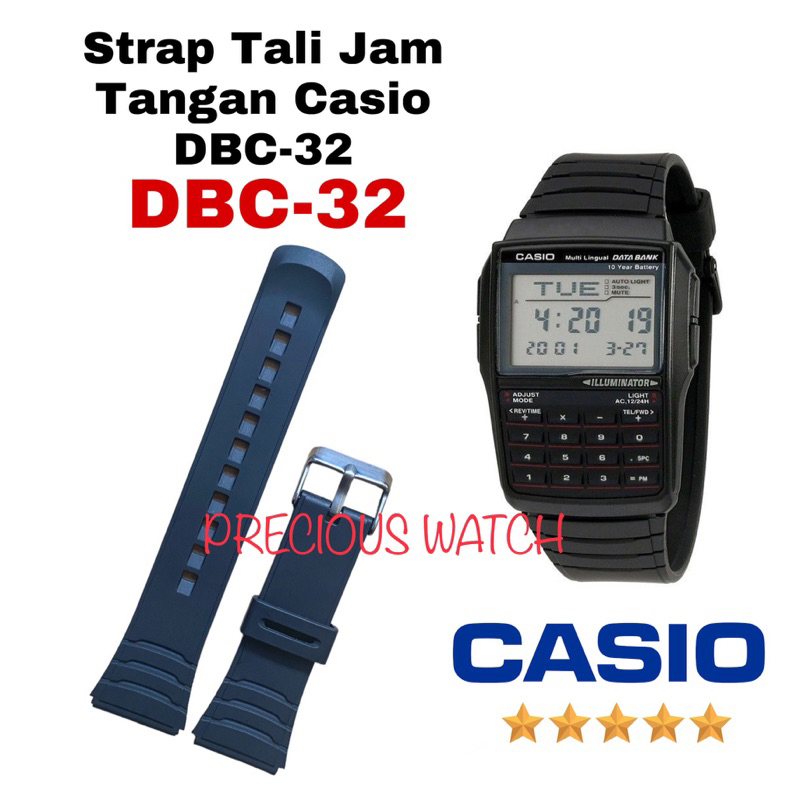 Tali Jam Tangan Casio Databank DBC-32 DBC 32 DBC32 dbc 32 dbc32 dbc-32