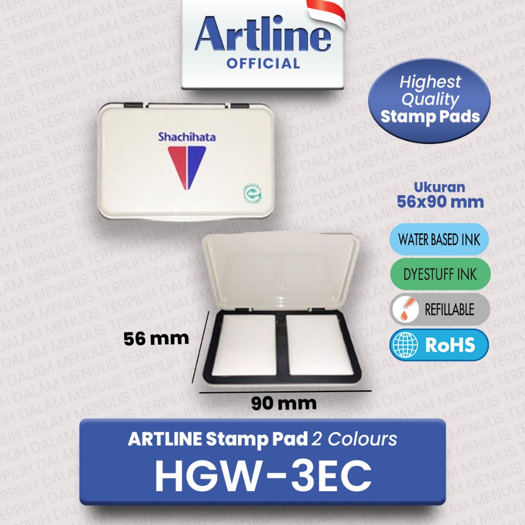 

ARTLINE Stamp Pad Bantalan Tinta Stempel 2 Warna HGW-3EC