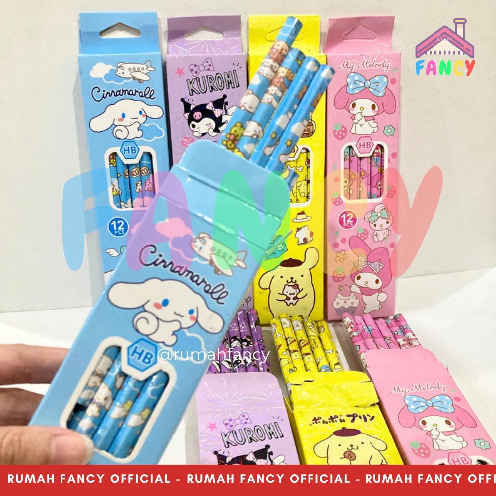 

[1 LUSIN] Pensil HB Motif Kartun SNR Series KUROmoi Melodi Pompurin Cinnamon JX 6603 ISI 12 PCS