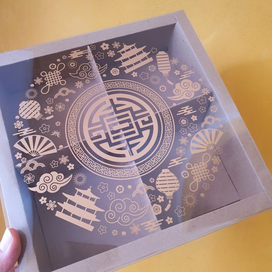 

5 pcs Dus Mika Imlek Sincia Kardus Kemasan Eggtart Box Packaging Hampers Chinese New Year Sekat 4 ''snowskin''