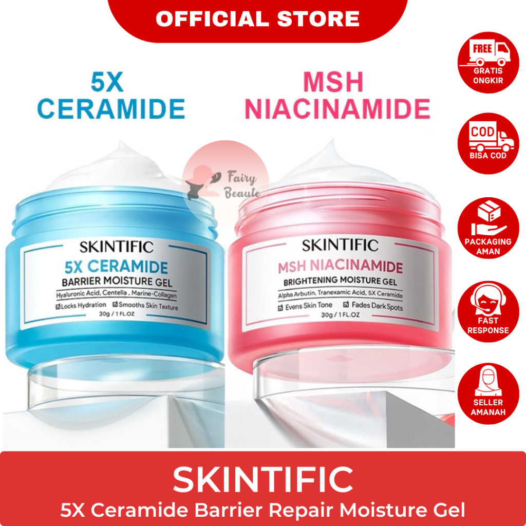 Skintific Moisturizer 5X Ceramide Barrier Repair Moisturize Gel 30G BPOM Original Ready Stock Biru P