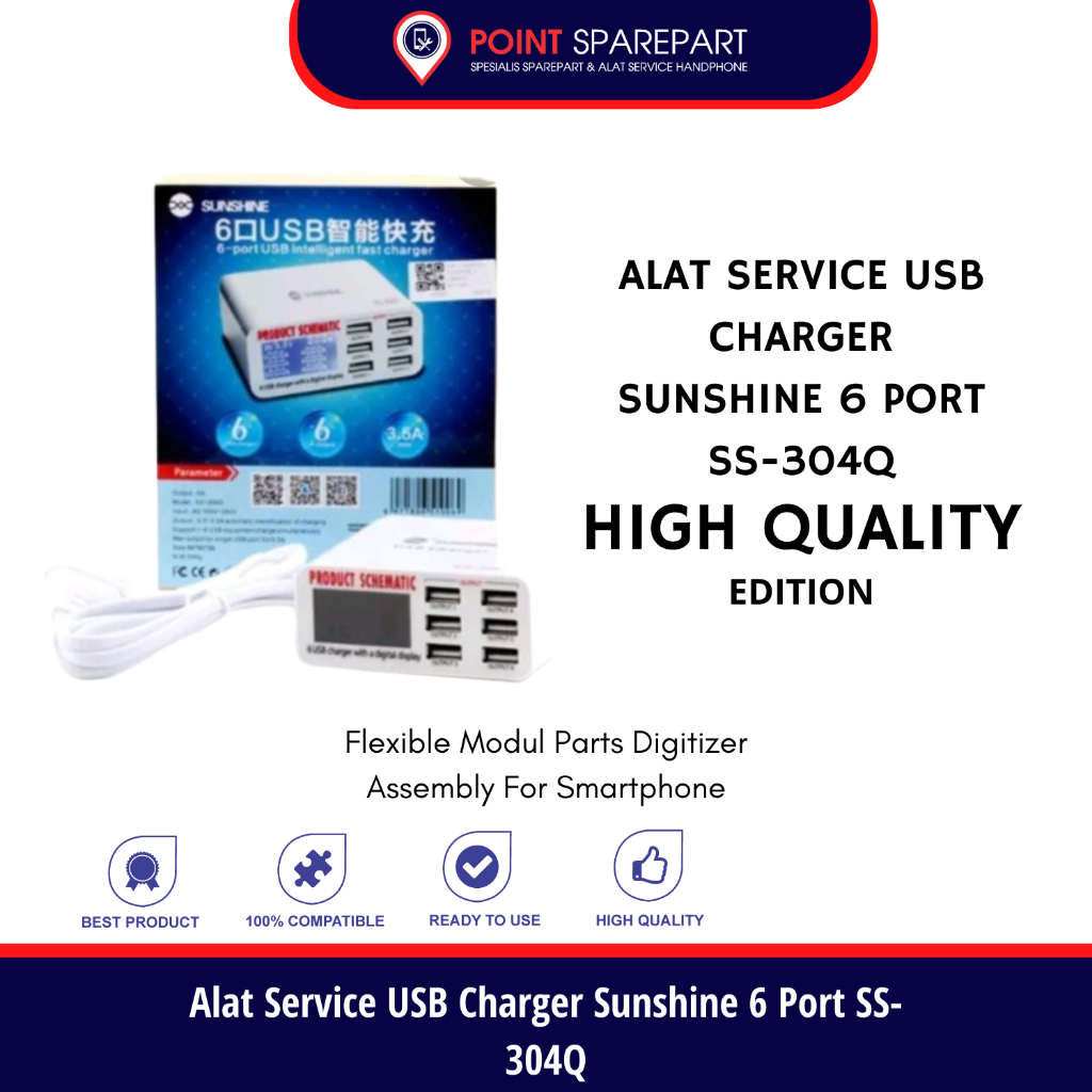 Alat Service USB Charger Sunshine 6 Port SS-304Q
