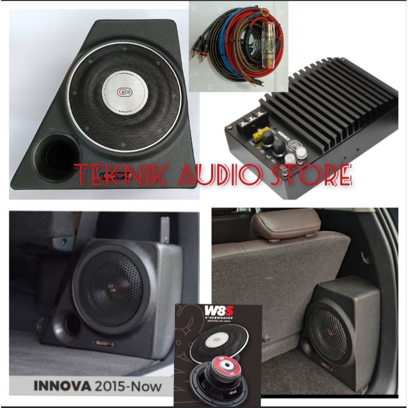 Subwoofer Sudut OEM Cello 8inch W8SL Inova reborn-Fortuner-Pajero-HRV Plus -Kabel