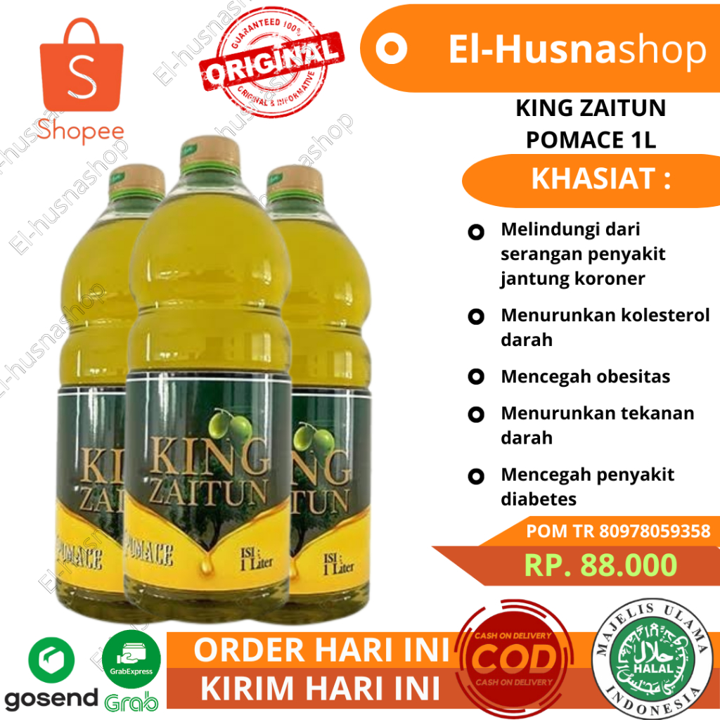 

King Zaitun Pomace 1 Liter Minyak Zaitun Pengganti Minyak Goreng Untuk Masak Pijat Asli Original