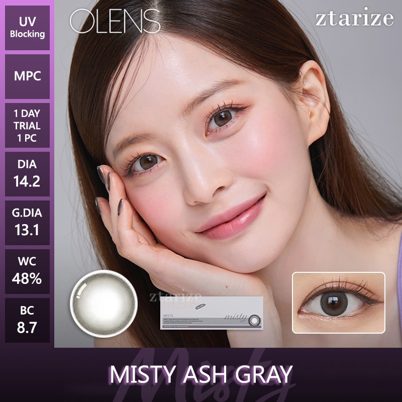 ztarize - Ready Stock - Trial OLENS 🇰🇷 Misty Ash Gray 1 Day Daily Soft Contact Lens 1 Pc - OLENS x N