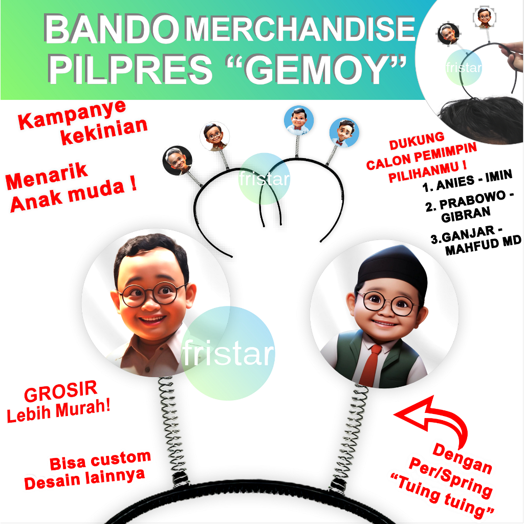 kaos prabowo gemoy baju ganjar gibran mahfud anies cak imin bando tuing atribut aksesoris bendera lo