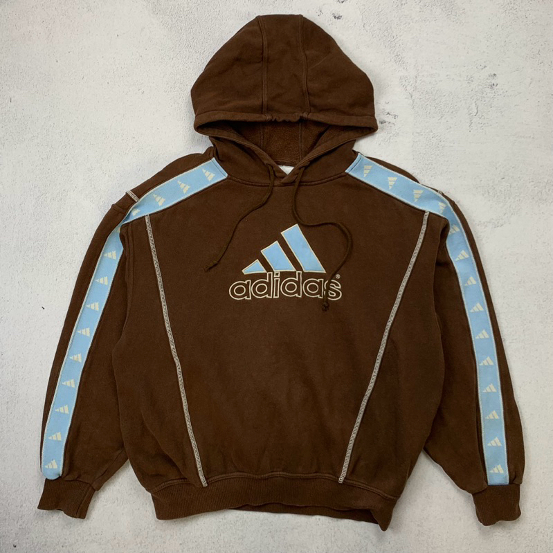 vintage 90s adidas trefoil tapped logo hoodie