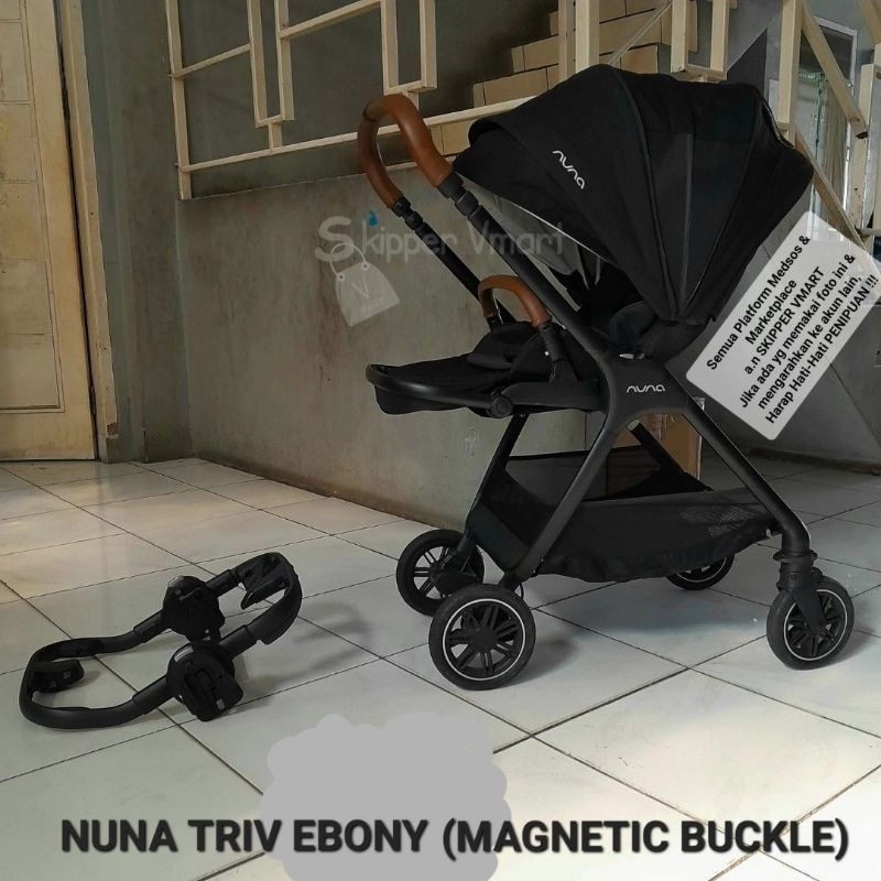 Stroller Stroler NUNA TRIV EBONY CAVIAR MAGNETIC BUCKLE Preloved Second Bekas
