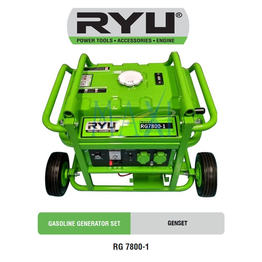RYU Genset / Gasoline Generator Set, kap. 5.500 Watt - RG 7800-1