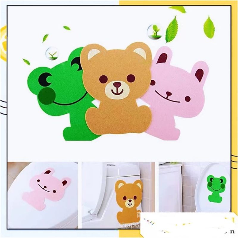 Stiker pewangi toilet karakter beruang kelinci kodok lucu stiker tempel pewangi aroma ruanganHARGA Y