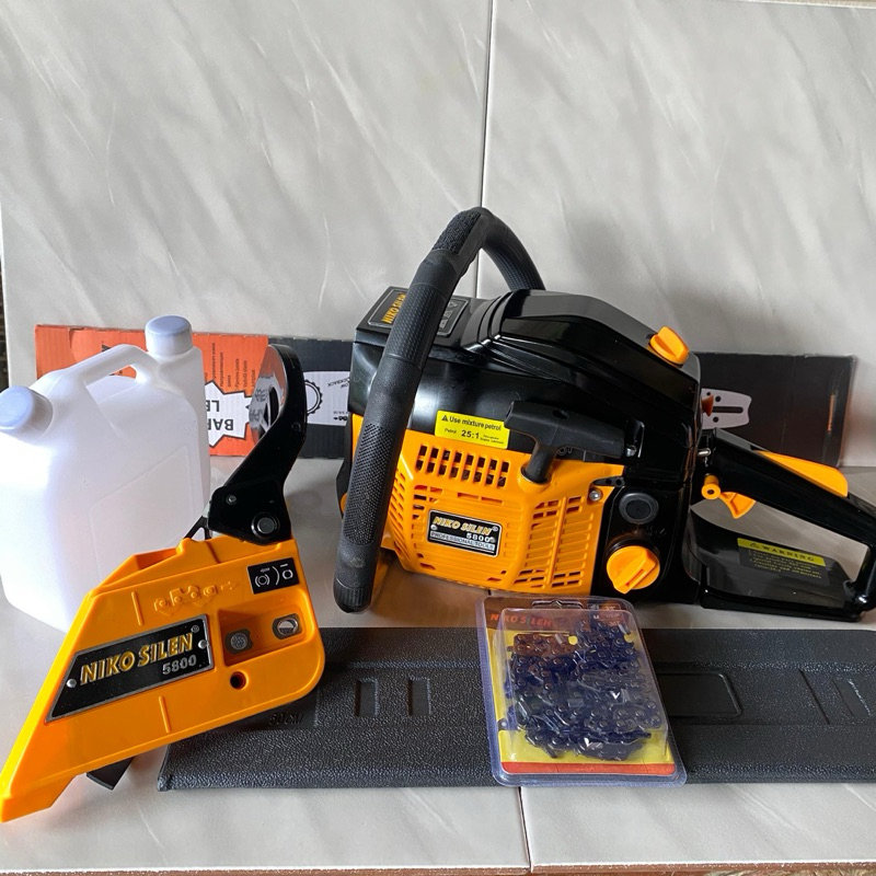 SENSO MESIN CHAINSAW NIKO SILEN 5800 BAR BAJA 22 INCH MESIN GERGAJI POTONG KAYU