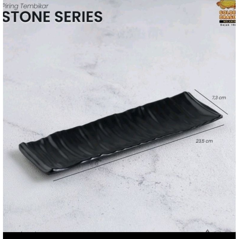 Piring saji Sushi Stone Melamin P5909A Golden Dragon