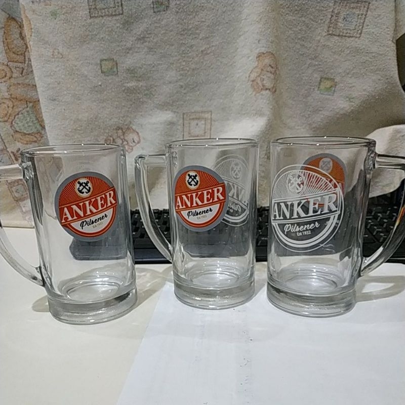 Mug gelas beling bir BINTANG ANKER PROST CARLSBERG beer glass tebal
