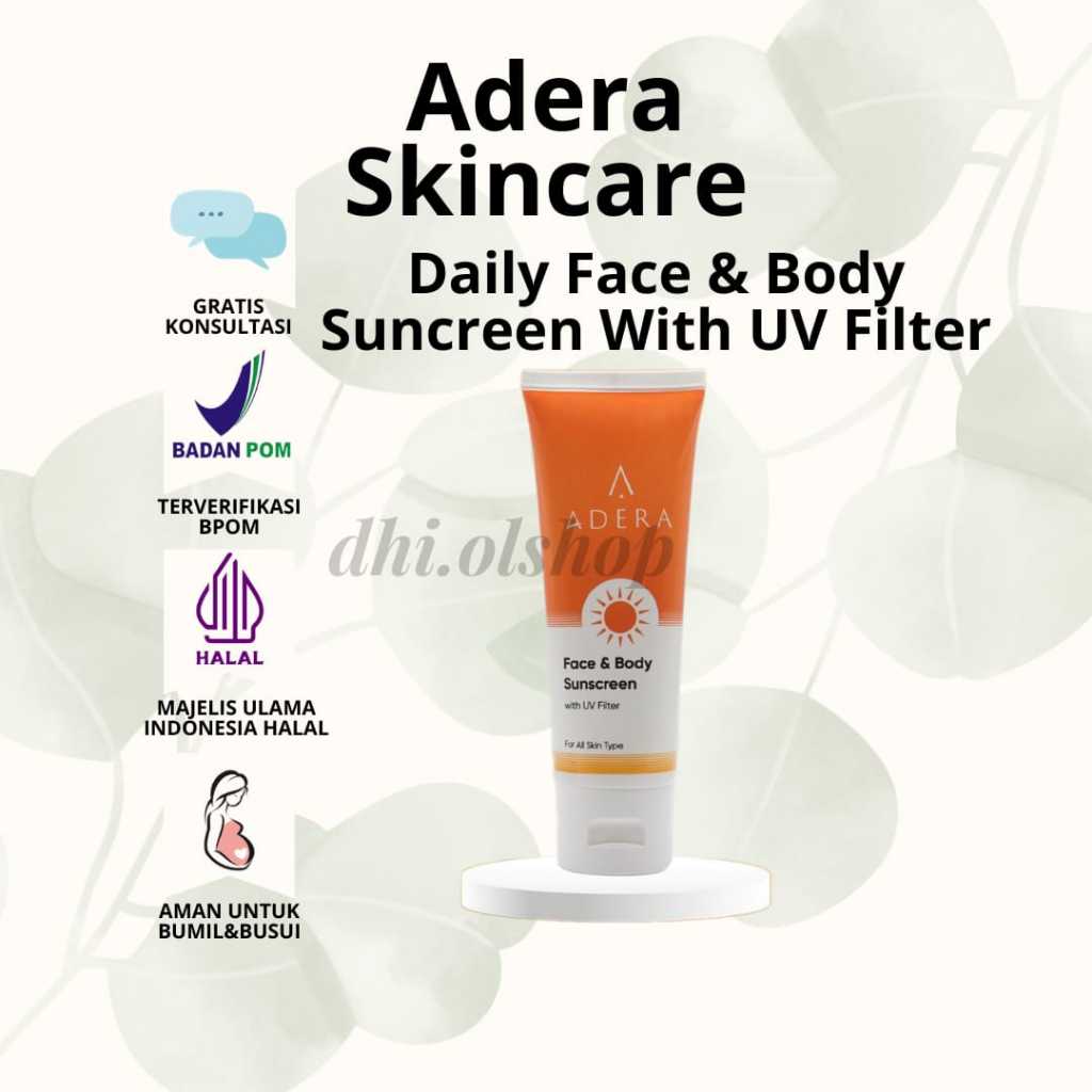 Adera Skincare Daily Face &amp; Body Sunscreen with UV Filter