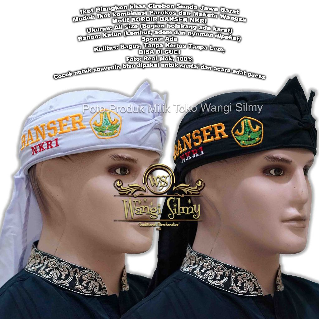 Blangkon Iket Sunda Nahdlatul Ulama - Ikat Iket Totopong Sunda Bordir NU - Blangkon NU
